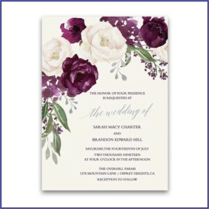 Purple Fall Wedding Invitations