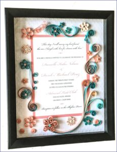 Quilled Wedding Invitation Keepsake