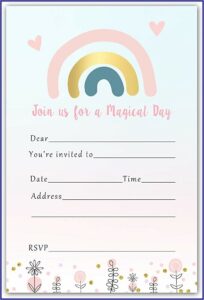 Rainbow Baby Birthday Invitations