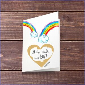 Rainbow Baby Gender Reveal Invitations