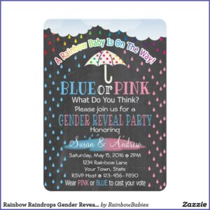 Rainbow Gender Reveal Invitations