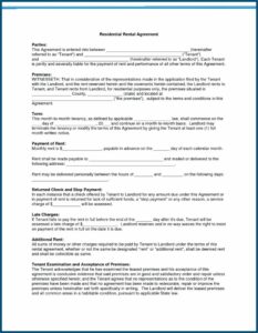 Residential Lease Agreement Form Texas