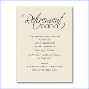 Retirement Party Invitation Message In English