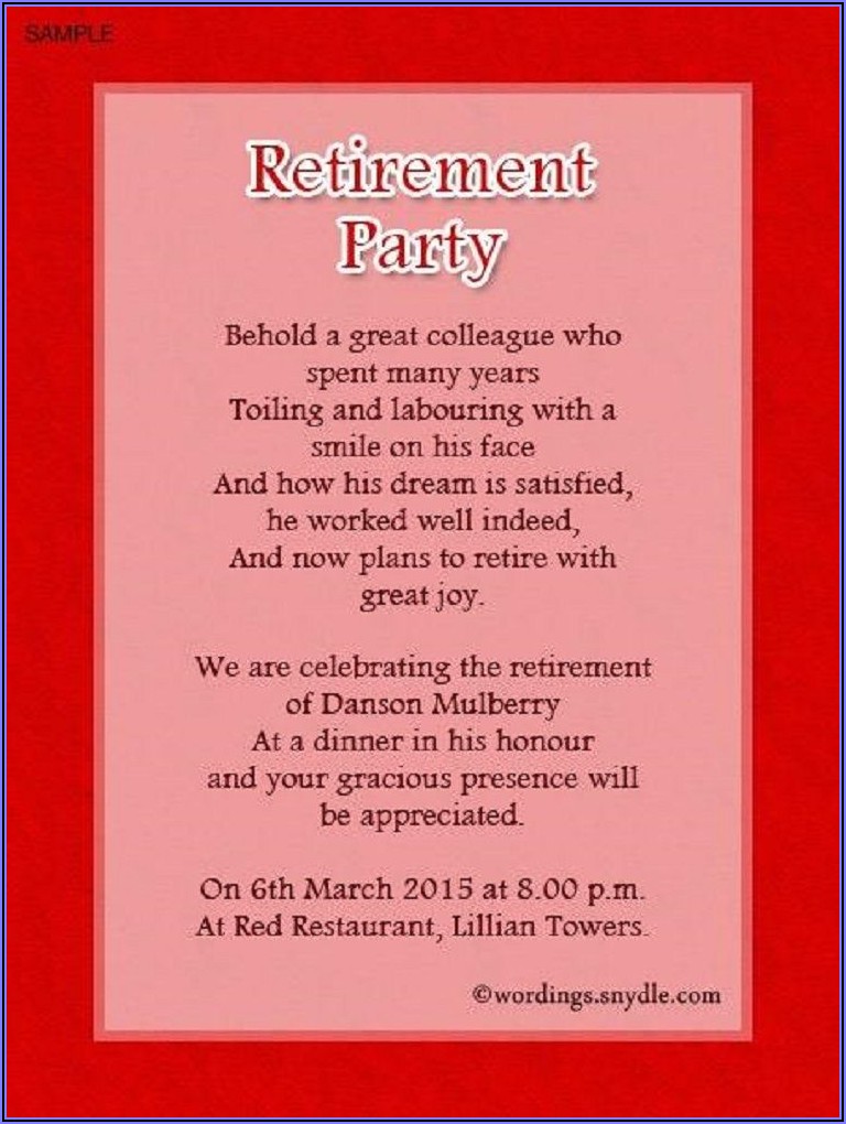 Retirement Party Invitation Messages