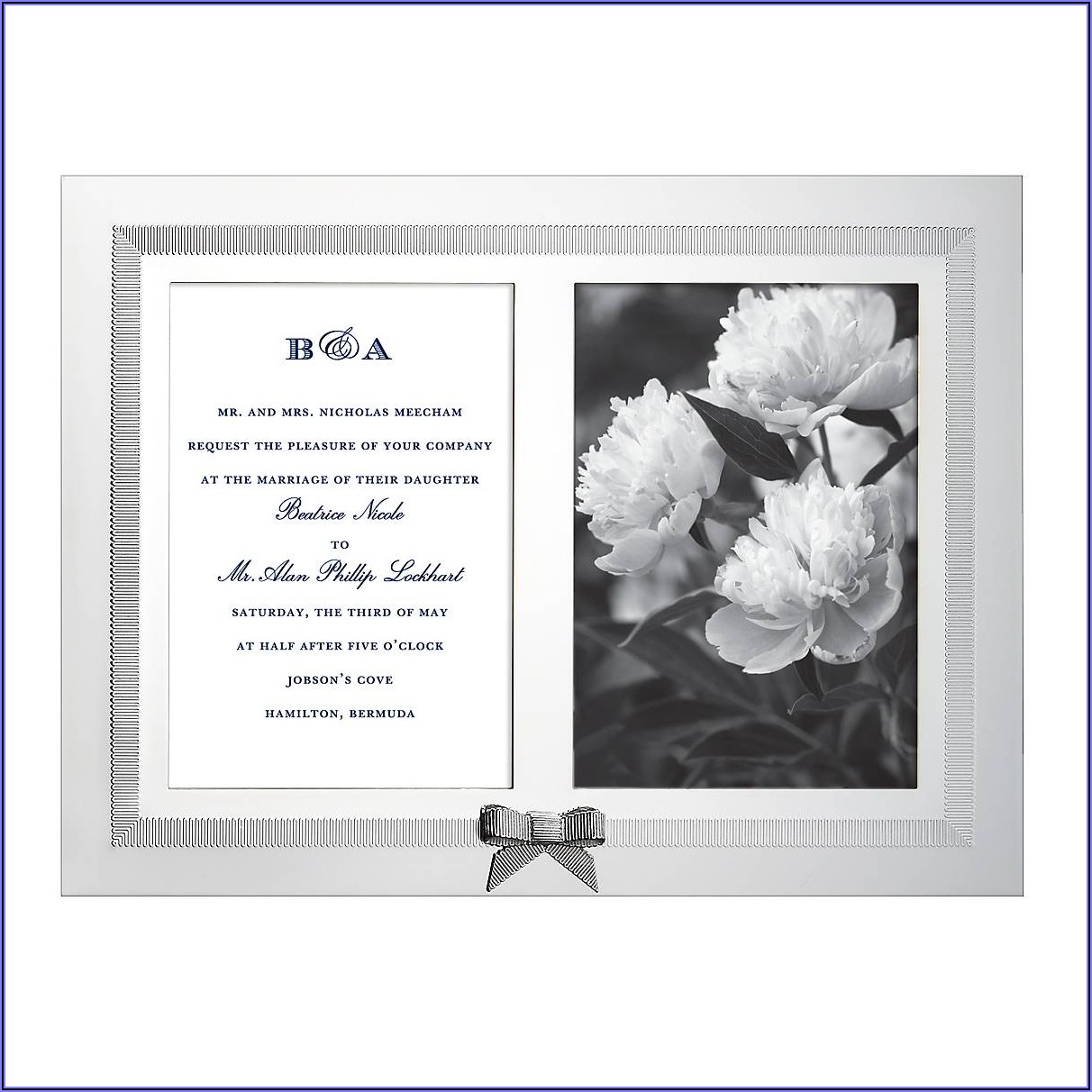 Rosy Glow Double Invitation Bridal Picture Frame
