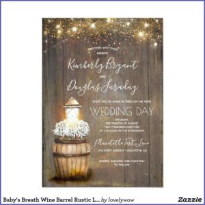 Rustic Baby's Breath Wedding Invitation