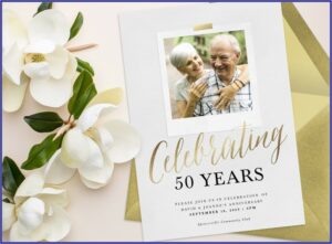 Sample Invitation Card For 50th Wedding Anniversary