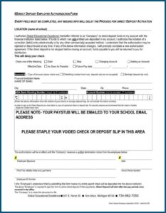 Sample Payroll Direct Deposit Authorization Form