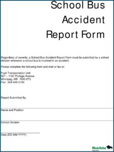 School Bus Accident Report Form