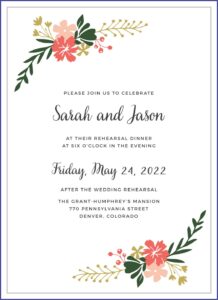 Should Rehearsal Dinner Invitations Match Wedding Invitations
