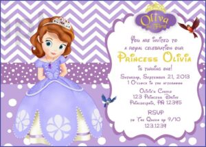 Sofia The First Invitation Template Editable