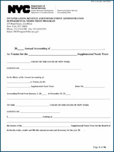 Supplemental Needs Trust Form