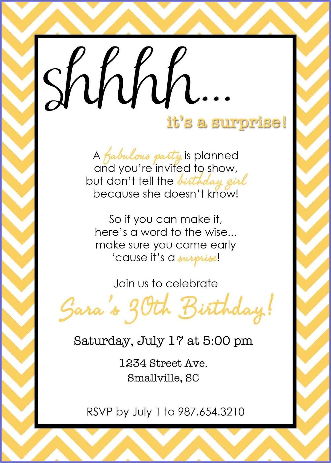 Surprise 18th Birthday Party Invitation Wording