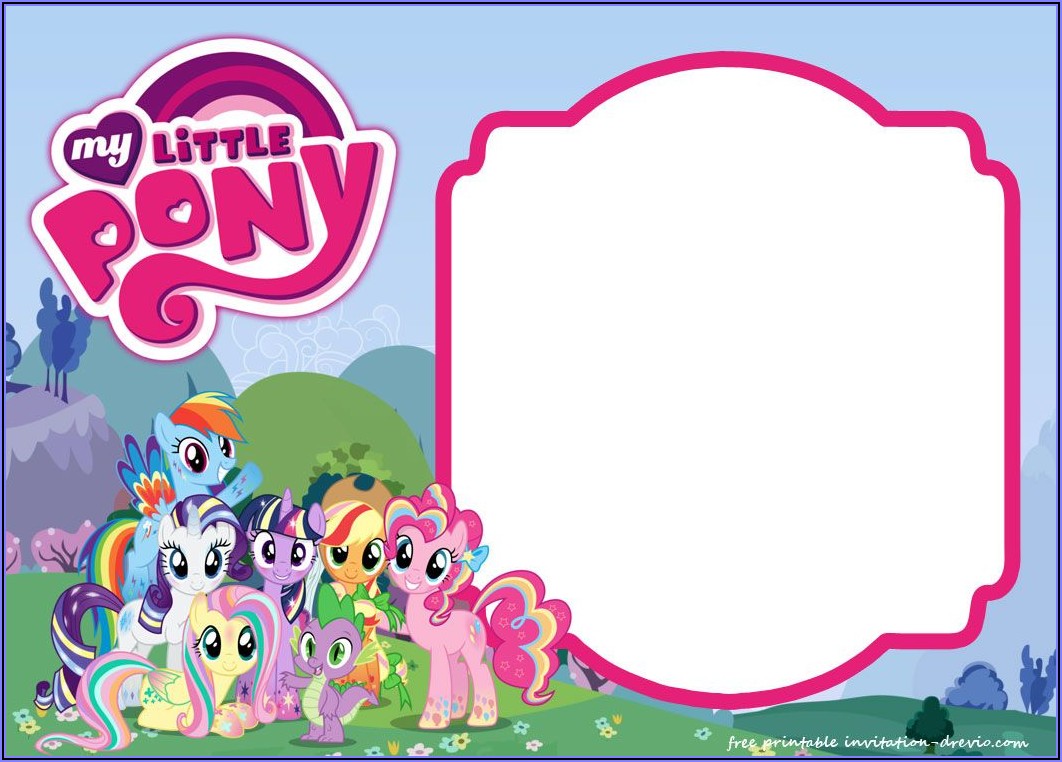 Template Free Editable My Little Pony Invitations
