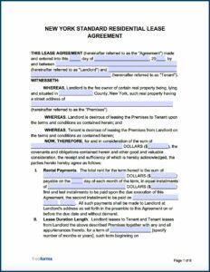 Tenant Rental Application Form Ny