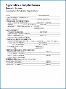 Tenant Rental Application Form Pdf