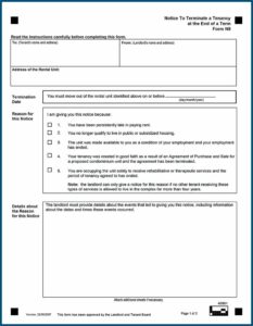 Termination Of Rental Agreement Form