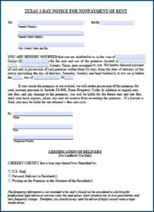 Texas Notice To Quit Form For Termination Of Tenancy