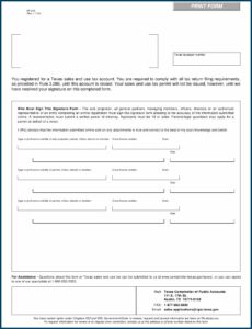Texas Resale Tax Id Form