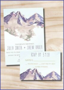 Watercolor Mountain Wedding Invitations