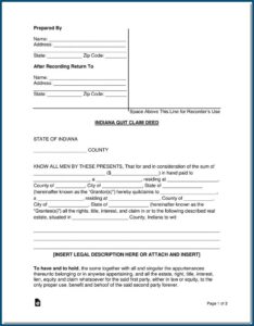 Wayne County Quit Claim Deed Template