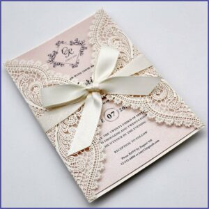 White Laser Cut Wedding Invitations