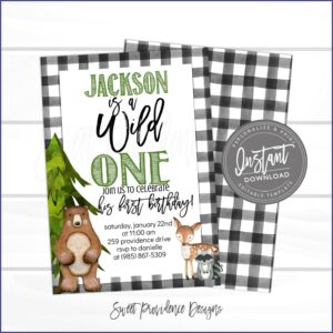 Woodland Birthday Invitation Template