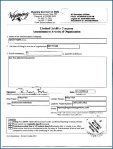 Wyoming Secretary Of State Llc Forms