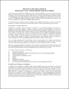 Advance Care Directive Forms