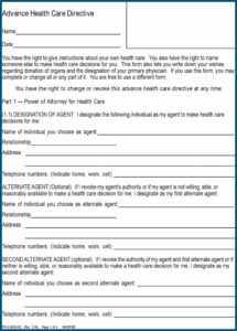 Advance Healthcare Directive Form Pdf