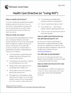 Advance Medical Directive Form Washington