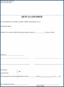 Arizona Quit Claim Deed Free