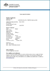 Australia Tourist Visa Form 600