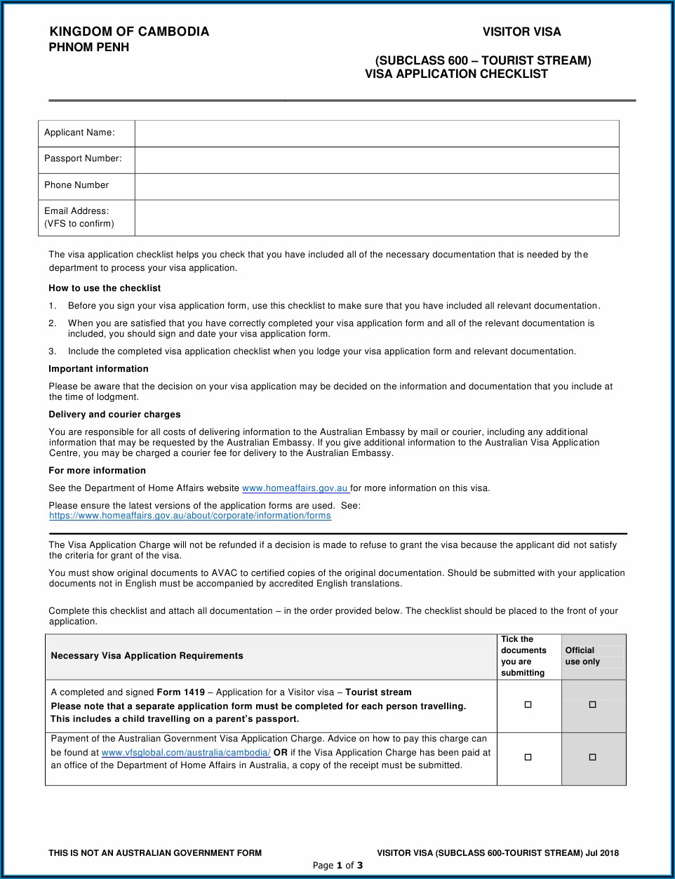 Australian Visa Application Form 600 Pdf