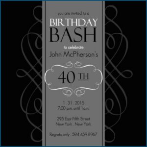 Black And Silver Birthday Invitations Templates