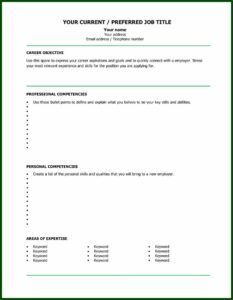 Blank Cv Forms To Fill In