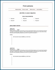 Blank Cv Template Download Pdf