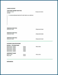 Blank Cv Template Pdf
