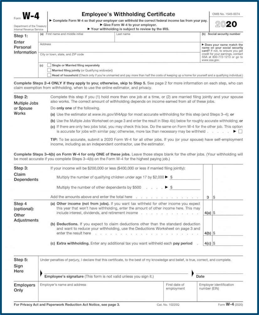 Blank Income Tax Forms 2020