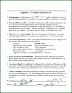 Bone Graft Consent Form