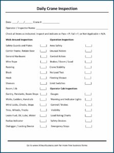 Bridge Crane Inspection Form