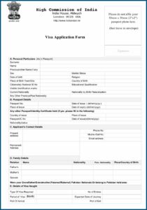 British Consulate Visa Application Form