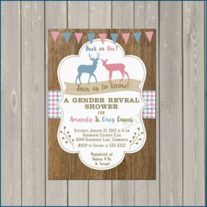 Buck Or Doe Gender Reveal Invitations Free