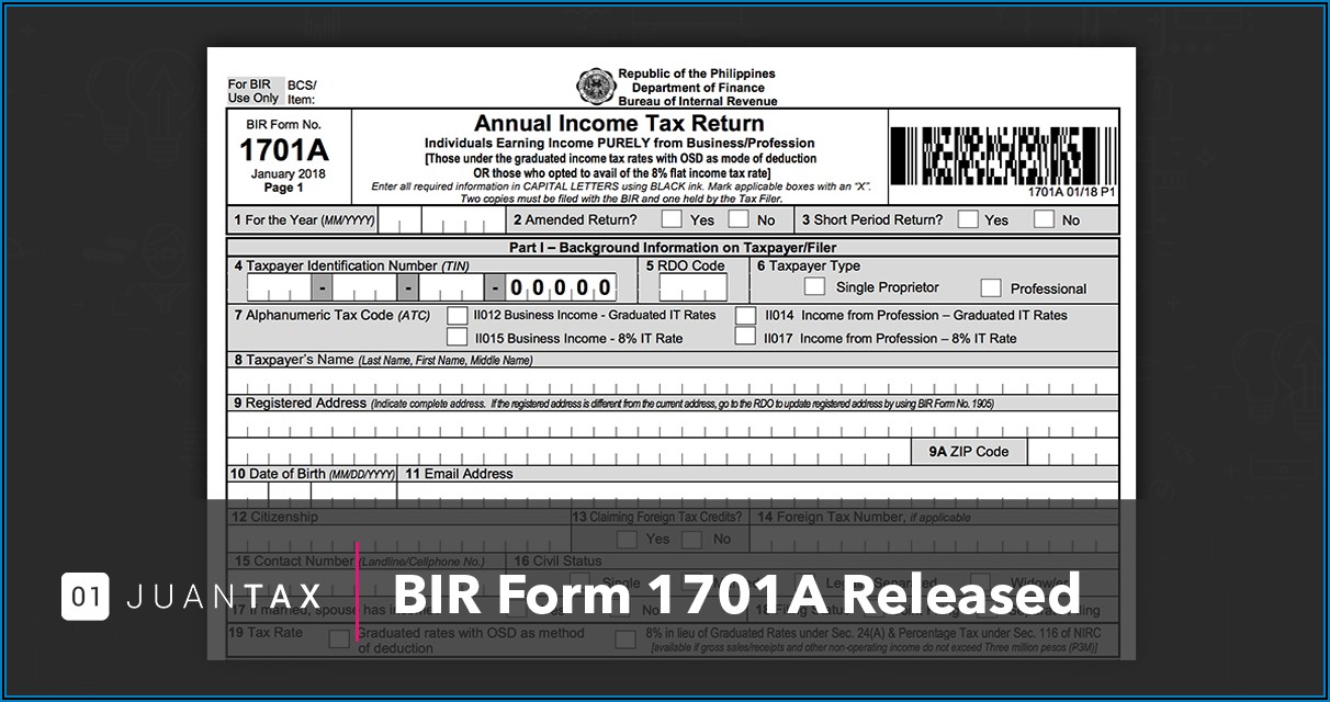 Bureau Of Internal Revenue Form 1701