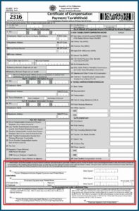 Bureau Of Internal Revenue Form 2316