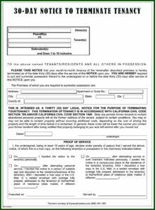 California Eviction Notice Form Free Download