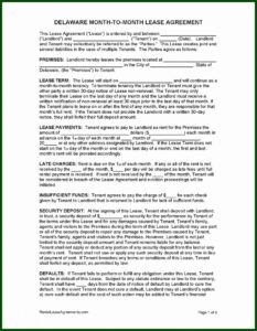 California Rental Agreement Form Month To Month