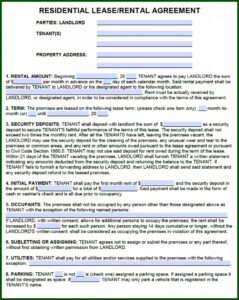 California Residential Lease Agreement Template