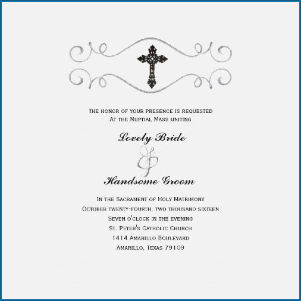 Catholic Wedding Invitation Cards Wordings