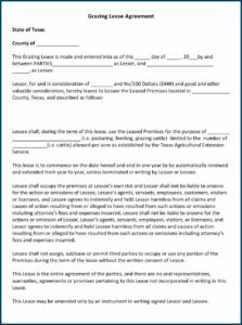 Cattle Grazing Lease Agreement